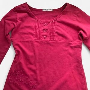 Women's pink Y2K Long Sleeve Top